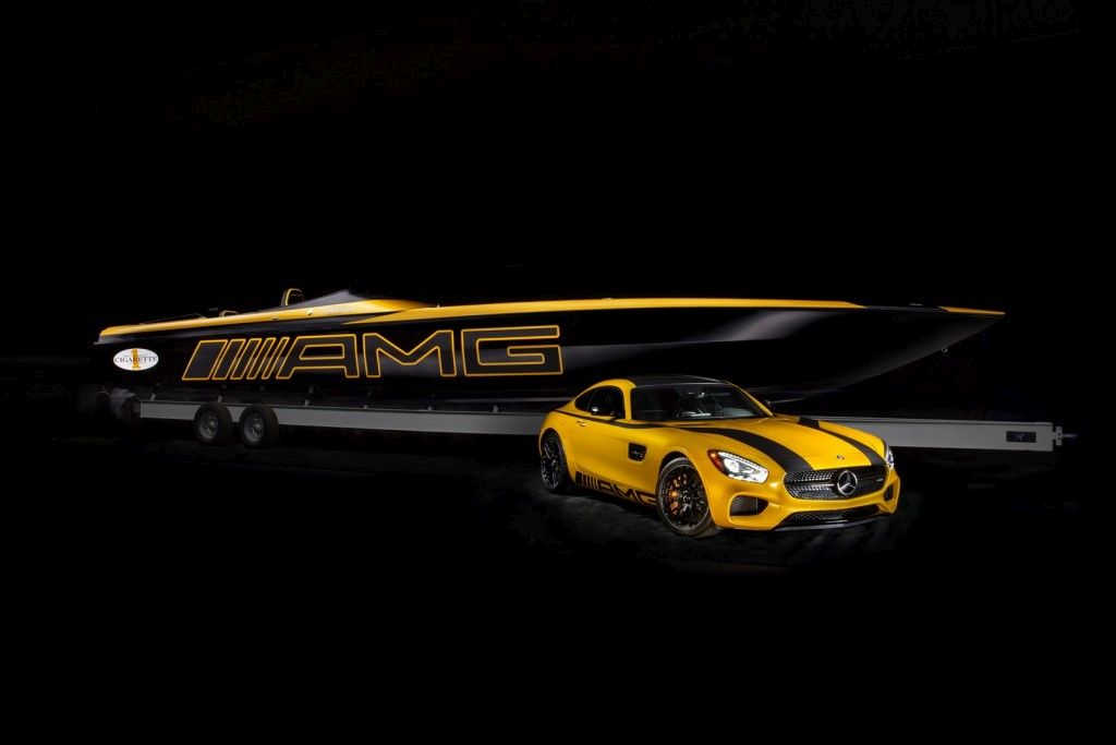 Mercedes-AMG GT S und Cigarette 50 Marauder