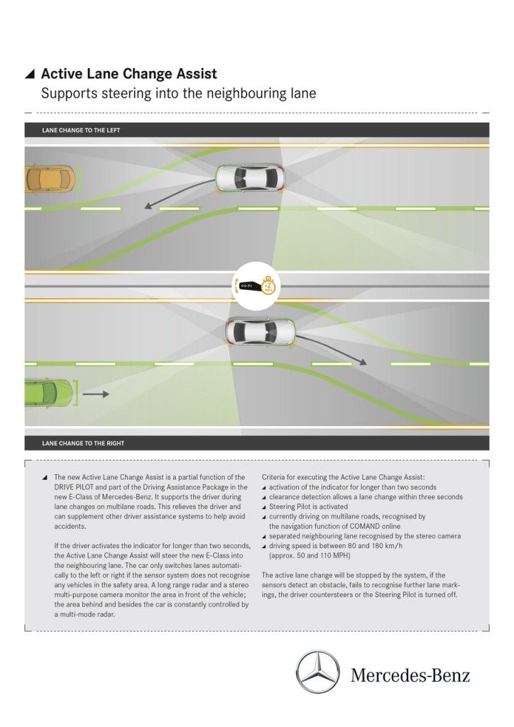Mercedes-Benz; The new E-Klass – autonomous lane Change; Acitve Lane Change Assist; Increase in comfort; Autonomous driving